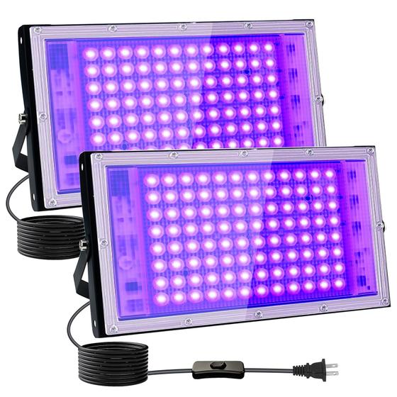 Imagem de Luz negra UV Indmird 100W x 2 IP65 impermeável para festas