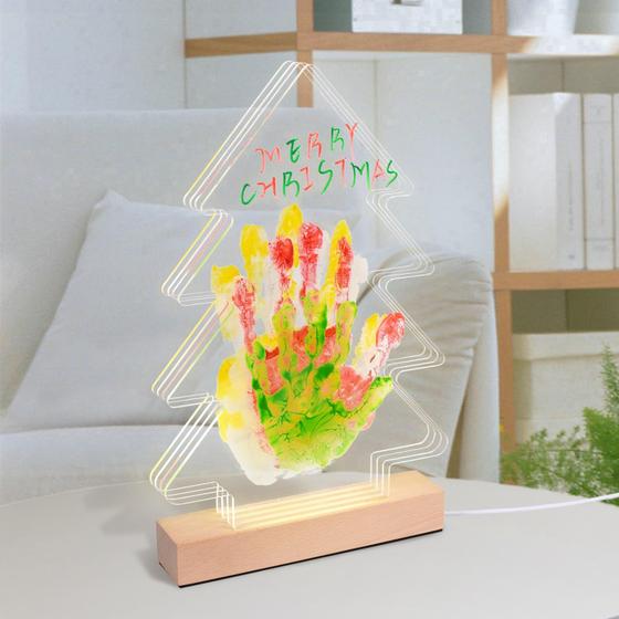 Imagem de Luz Noturna Artística Natalina DIY - Kit com 12 Tintas e Canetas - Presente Criativo