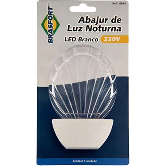 Imagem de Luz Noturna Brasfort Concha Led Branco 127V. - 8656