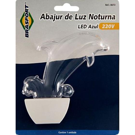 Imagem de Luz Noturna Brasfort Golfinho Led Azul 127V. - 8667