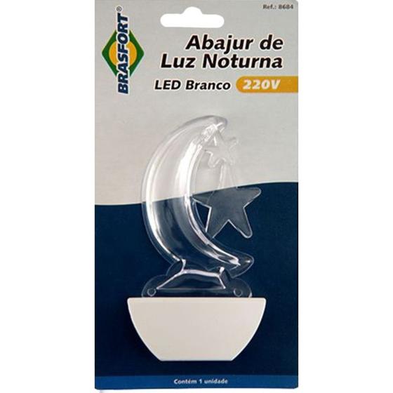 Imagem de Luz Noturna Brasfort Lua Led Branco 127V. - 8675