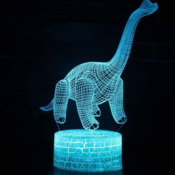 Imagem de Luz noturna de dinossauro 3D, luminária de quarto de 7 cores (braquiossauro)