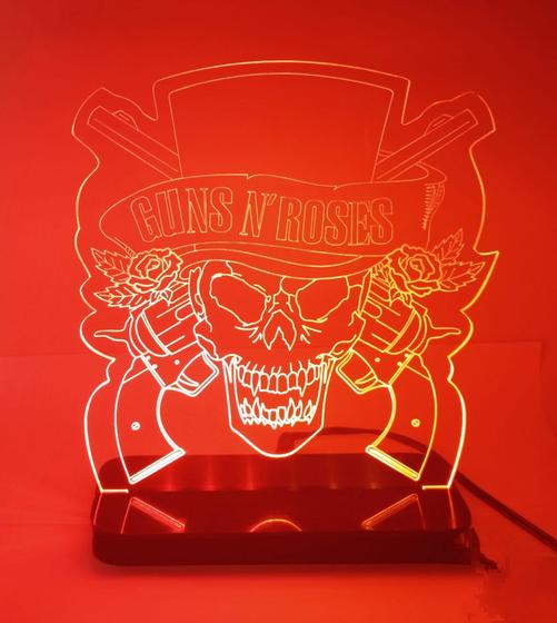 Imagem de Luz Noturna Guns N' Roses Abajur Acrílico de Mesa