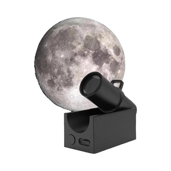 Imagem de Luz Noturna Lua LED USB - Projetor de Planeta com Atmosfera de Festa - Decoração de Quarto