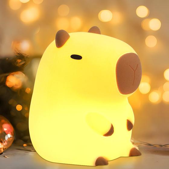 Imagem de Luz noturna Okayera Cute Capybara Silicone LED recarregável