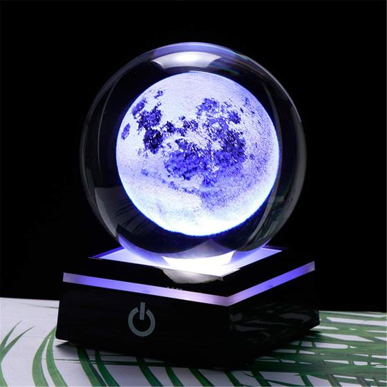 Imagem de Luz noturna Qianwei 3D Moon Moon Moon Ball com lâmpada LED