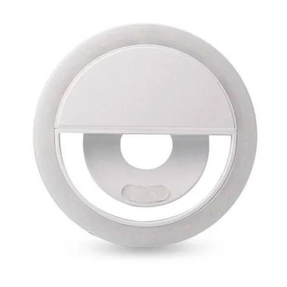 Imagem de Luz Selfie Ring Light Anel Led Branco Universal 8 cm USB