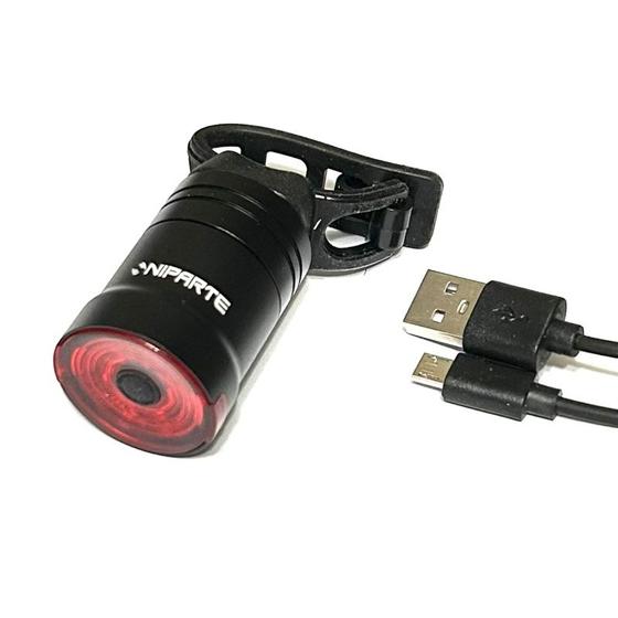 Imagem de Luz Sinalizador Traseira NIPARTE Led Com Sensor De Freio e Regarregavel P/Bicicleta