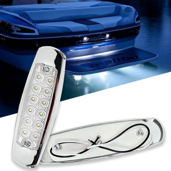 Imagem de Luz Subaquática Submarina De Cortesia Náutica Inox 12 Leds 12V Barco Lancha Iate