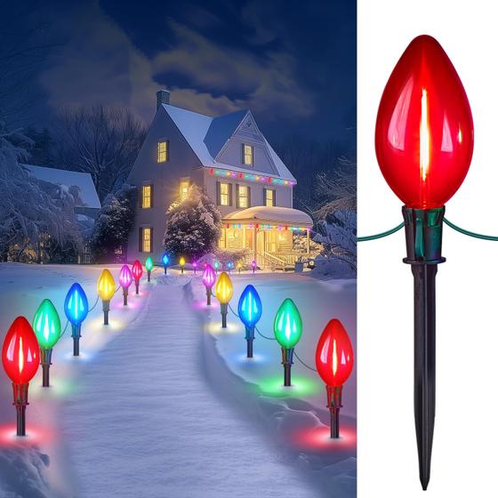 Imagem de Luzes de Caminho de Natal Minetom C9 Duplas - 4m com 10 LEDs