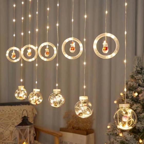 Imagem de Luzes de corda de couro de decoração de Natal LED, cortina