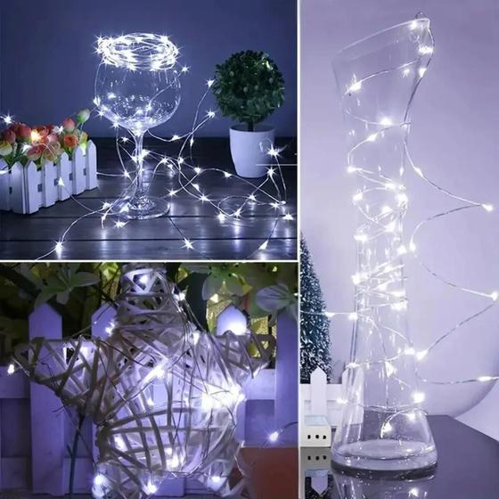Imagem de Luzes de Corda LED Coloridas - 10 Unidades com Bateria para Decoração de Festa