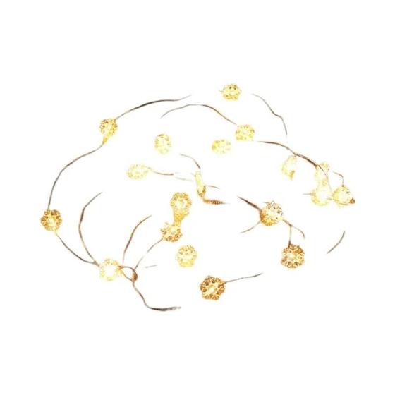 Imagem de Luzes de Corda LED com 20 LEDs - 2m - Papai Noel e Floco de Neve - Decoração de Natal