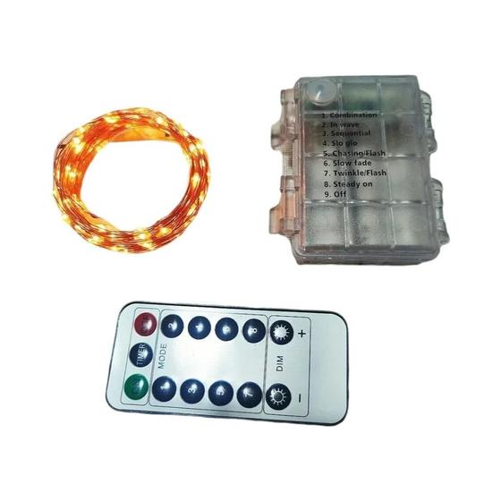 Imagem de Luzes de Corda LED com 50 Leds e 5m - USB, Bateria, Temporizador e Controle Remoto