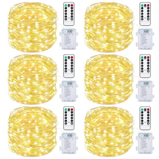 Imagem de Luzes de Fada Mlambert - Pacote com 6 Cordões de 10m, à Prova D'Água e com Bateria