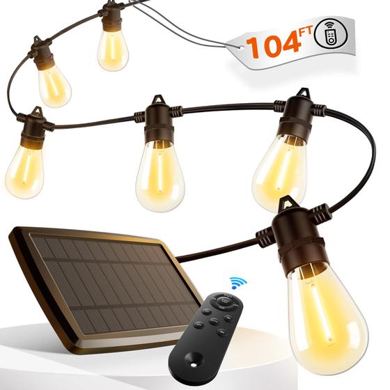 Imagem de Luzes de Fada Solar com Controle Remoto - 30,5 Metros (96 LEDs + 6)
