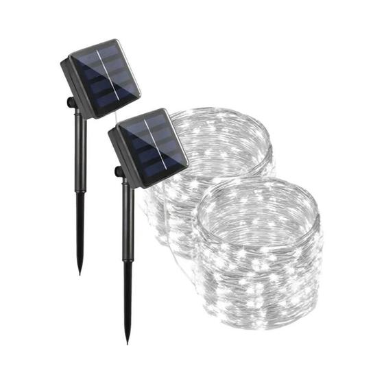 Imagem de Luzes de Fada Solar LED para Jardim - 102m, 52m, 32m, 22m, 12m e 7m - Decoração para Festa e Exterior