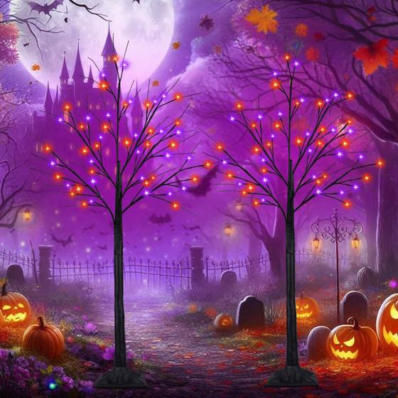 Imagem de Luzes de Halloween BHCLIGHT - 4 Metros, 100 LEDs Pretos (Pacote com 2)