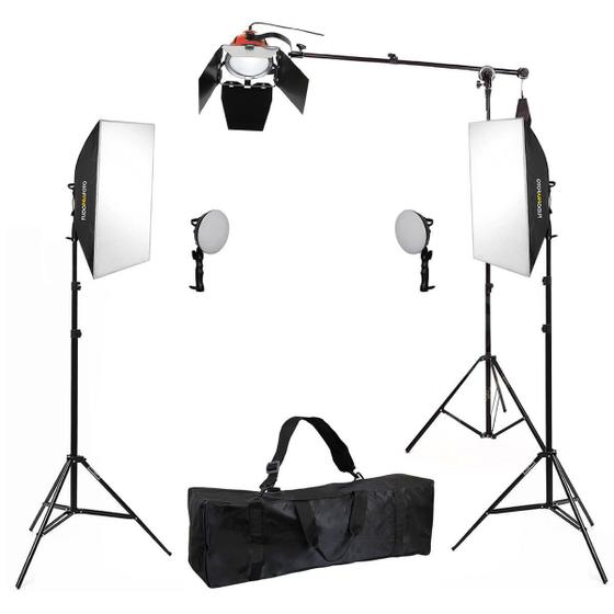 Imagem de Luzes de LED - Softboxes + Iluminador Led Tocha e Tripés