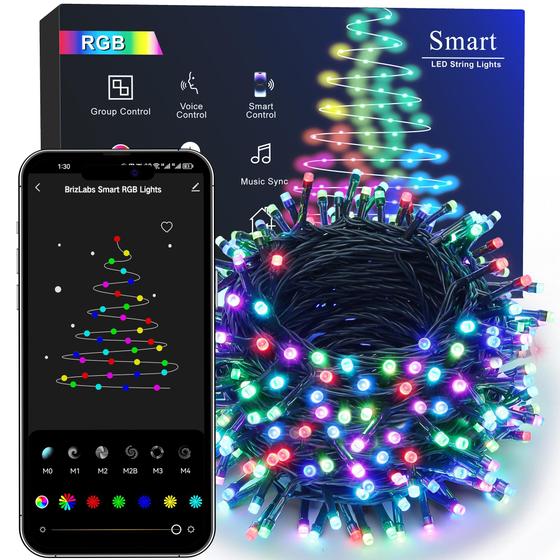 Imagem de Luzes de Natal Brizled RGB 164 pés 498 LED Smart String