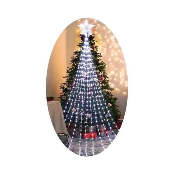 Imagem de Luzes De Natal Em Cascata De Estrelas LED Decorações Para Árvore Casa Feriado 2024 2025