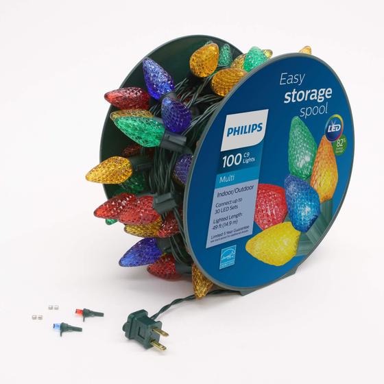 Imagem de Luzes de Natal Philips - 100 LEDs Multicolor C9 Facetadas