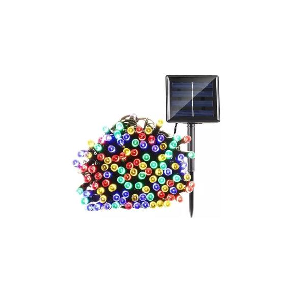 Imagem de Luzes de Natal Solares de 10 Metros com 100 LEDs Multicoloridos