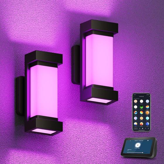 Imagem de Luzes de Parede Externas Inteligentes XMCOSY+ - 2100LM RGB+CW - Pacote com 2