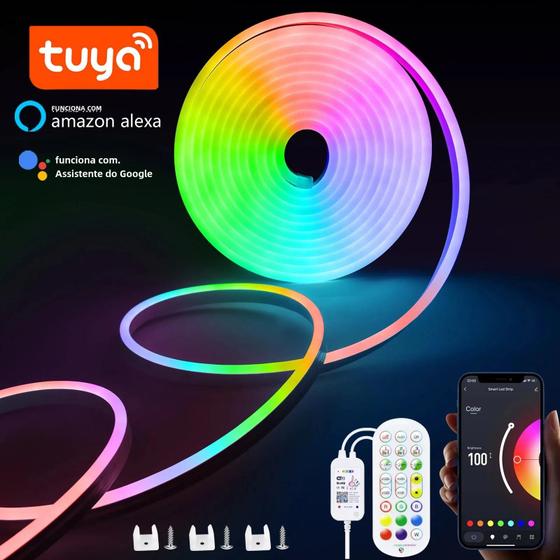 Imagem de Luzes de Tira LED RGB WiFi - Compatíveis com Alexa e Tuya Smart Life (1m a 5m)