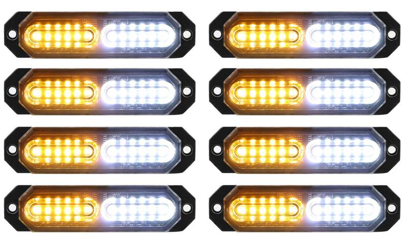 Imagem de Luzes Estroboscópicas ASPL Ultra Slim para Caminhões - 12 LEDs (8 Unidades)