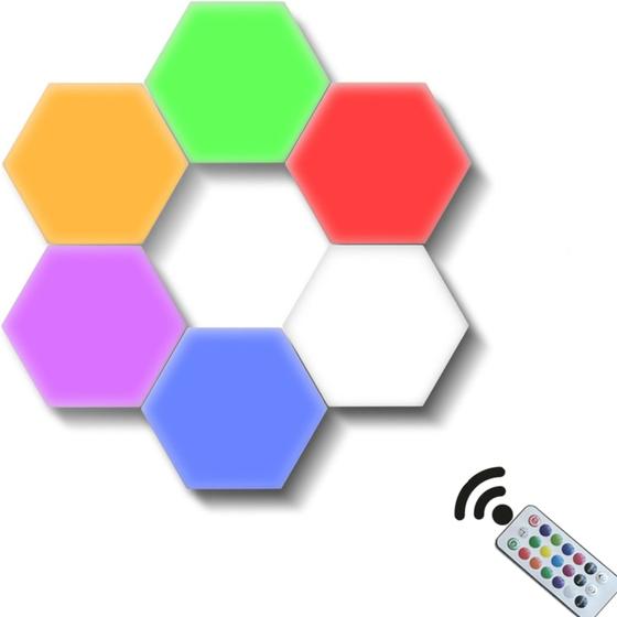 Imagem de Luzes Hexagonais LED RGB 6 PEÇAS