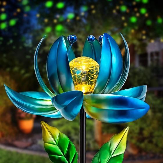 Imagem de Luzes solares de jardim AIINY Metal Flower com bola de LED