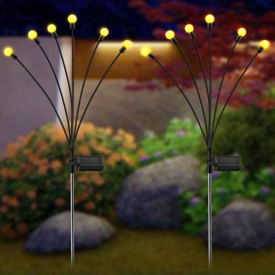 Luzes solares de jardim, decoração de jardim com LEDs à prova de água