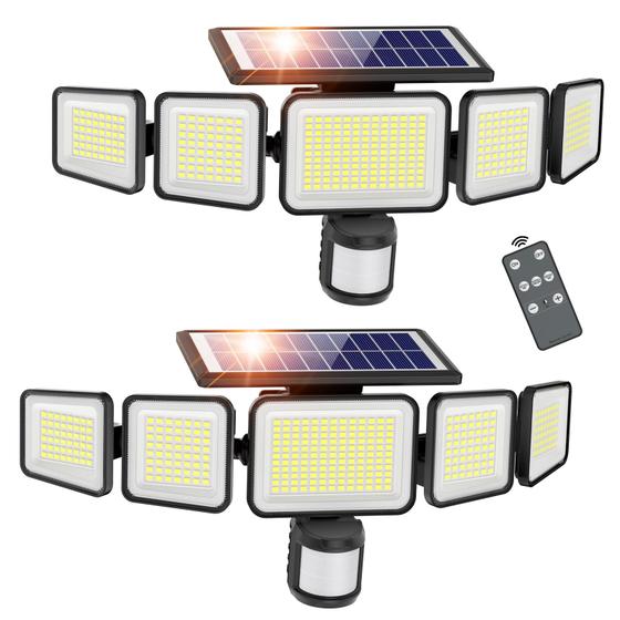 Imagem de Luzes Solares Externas Atfoyer - 351 LEDs, 3000LM, com 2 Controles Remoto