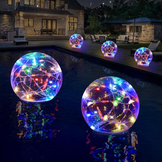 Imagem de Luzes solares flutuantes para piscina FineBud Color Changing IP68