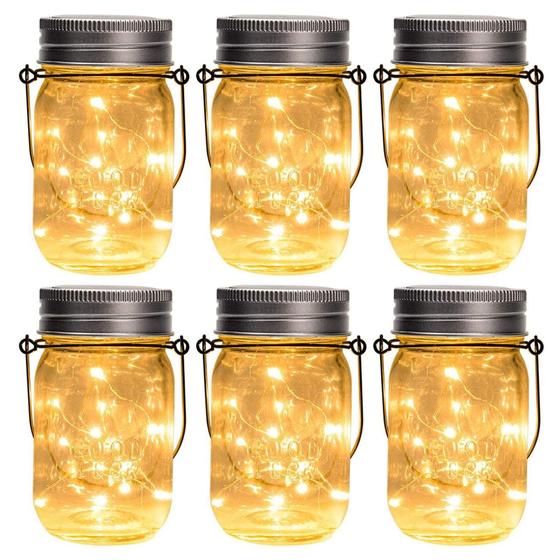 Imagem de Luzes Solares GIGALUMI para Jarra de Vidro - Pacote com 6 Unidades e 30 LEDs