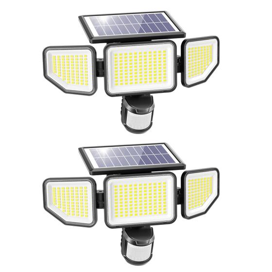Imagem de Luzes Solares Onforu 3000LM - 258 LEDs, 3 Cabeças com Controle Remoto (Pacote com 2)