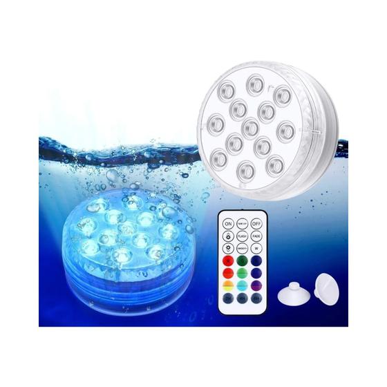 Imagem de Luzes Submersíveis com 16 Cores e Controle Remoto