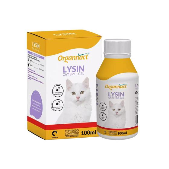 Imagem de Lysin Cat Emulgel Organnact 100ml Vitamina Lisina