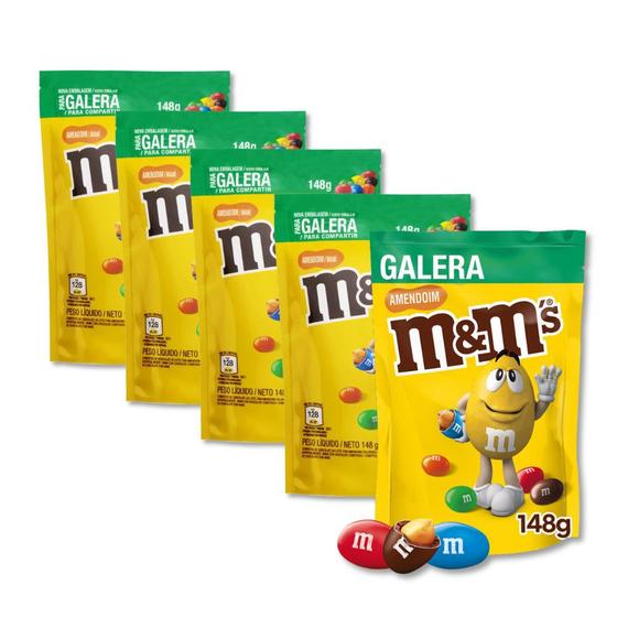 Imagem de M&Ms Amendoim e Chocolate Mars Kit 5 unidades de 148g