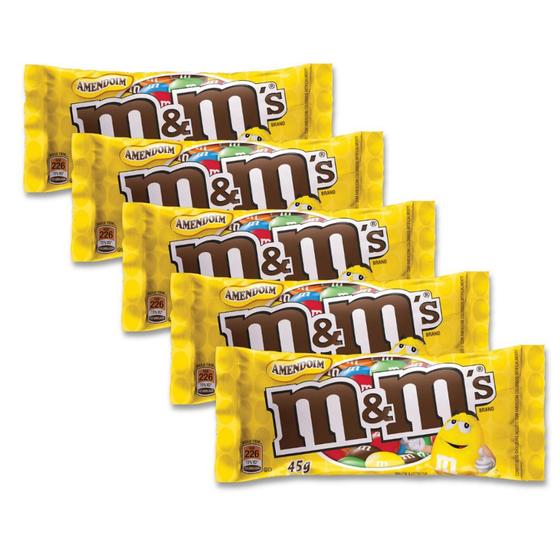 Imagem de M&Ms Amendoim e Chocolate Mars Kit 5 unidades de 45g