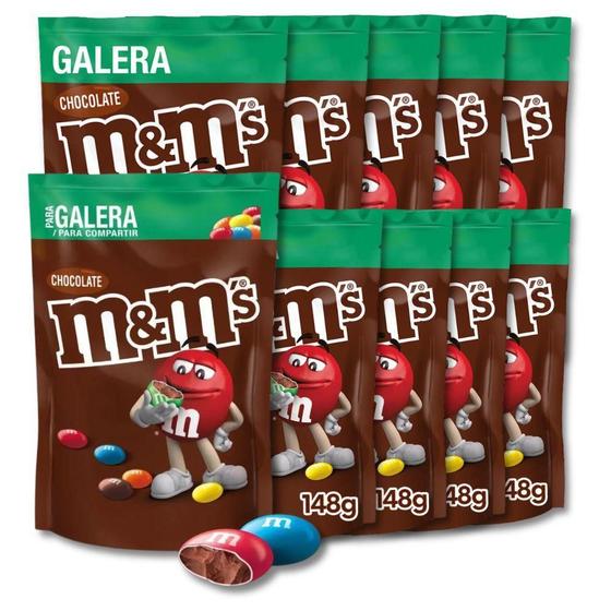 Imagem de M&Ms Chocolate Ao Leite Mars Kit 10 Unidades De 148G