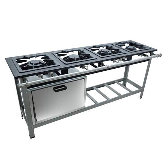Fogão 4 Bocas Metalmaq Stori Premium 40x40 P6,5 Cinza - M12
