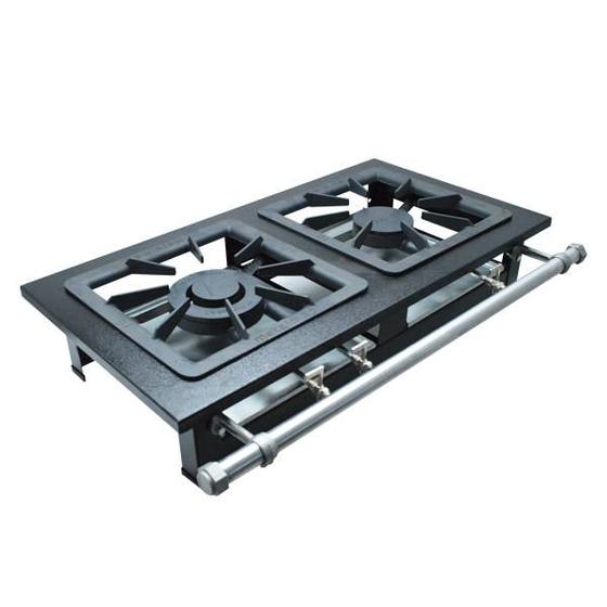 Fogão 2 Bocas Metalmaq Stori Premium 40x40 B. Pressão P6,5 Cinza - M2