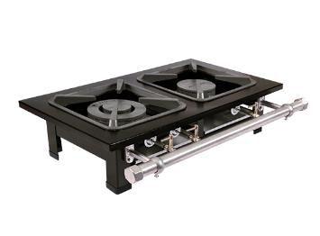 Fogão 2 Bocas Metalmaq Stori Premium 30x30 B. Pressão 304 Preto - M2