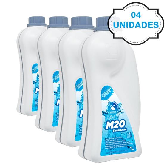 M20 Sanitizante Maresias 1 Litro - Tratamento Sem Cloro - kit c/4 Menor preço em M20 Sanitizante Maresias 1 Litro - Tratamento Sem Cloro - kit c/4