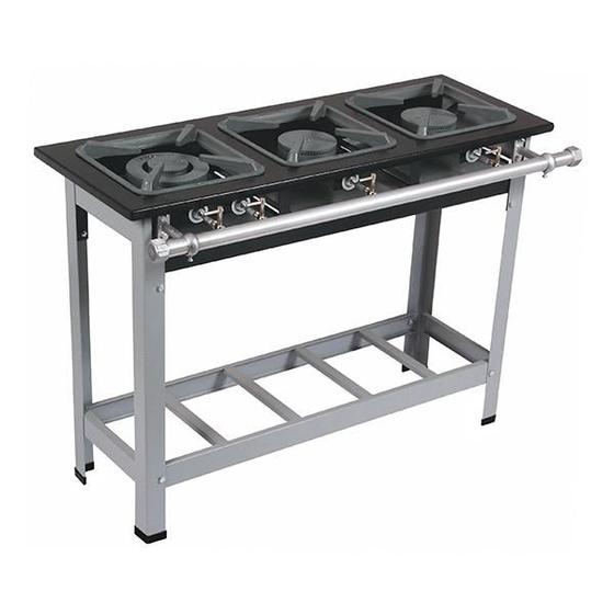 Fogão 3 Bocas Metalmaq Stori Premium 30x30 B. Pressão 304 Cinza - M7 Fogão 3 Bocas Metalmaq Stori Premium 30x30 B. Pressão 304 Cinza - M7