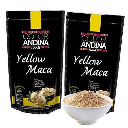 Imagem de Maca amarela original em pó color andina foods kit 2 unidades