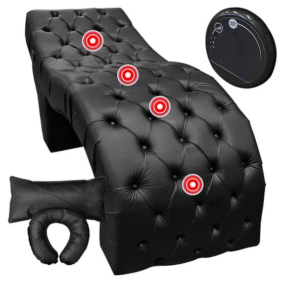 Imagem de Maca Extensão De Cílios E Design De Sobrancelhas com Massagem Sintético Preto SOFA STORE