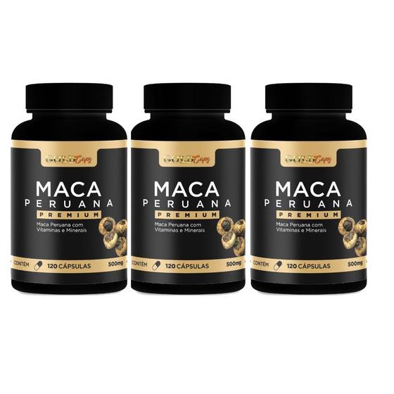 Imagem de Maca Original Premium 500mg 120 Cápsulas Kit  3 Unidades total 360 cápsulas